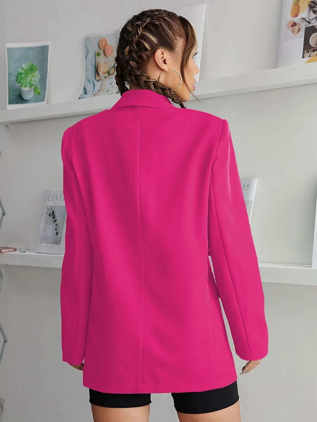 Buy Shein 1pc Lapel Collar Single Breasted Blazer in Pakistan