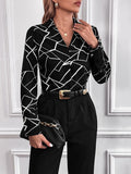 Buy Shein Geometric Print Blouse in Pakistan