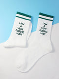 Buy Shein Men Slogan Graphic Crew Socks in Pakistan