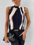 Buy Shein Colorblock Tie Back Sleeveless Blouse in Pakistan