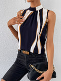 Buy Shein Colorblock Tie Back Sleeveless Blouse in Pakistan