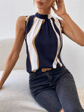 Buy Shein Colorblock Tie Back Sleeveless Blouse in Pakistan