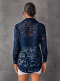 Buy Shein Button Front Sheer Shirt Without Bra in Pakistan