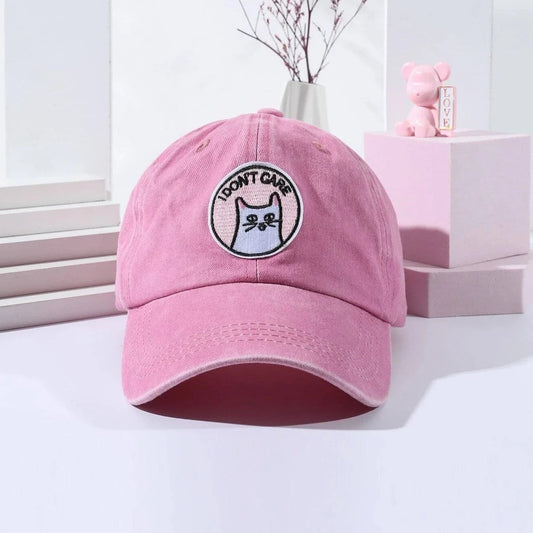 Buy Shein Cartoon Cat & Slogan Embroidered Baseball Cap in Pakistan