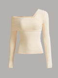 Buy Shein Bizwear Asymmetrical Neck Rib Knit Top in Pakistan