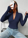 Buy Shein Unity Zip Front Thumb Hole Crop Tee in Pakistan