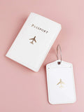 Buy Shein Plane & Letter Graphic Passport Case With Luggage Tag in Pakistan