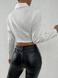 Buy Shein Zip Up Hanky Hem Blazer in Pakistan