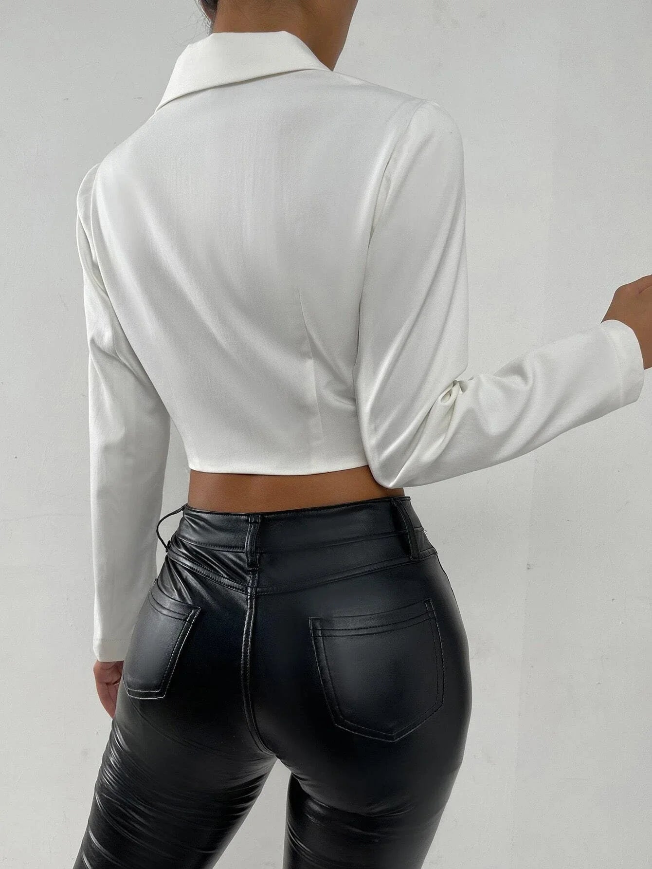 Buy Shein Zip Up Hanky Hem Blazer in Pakistan