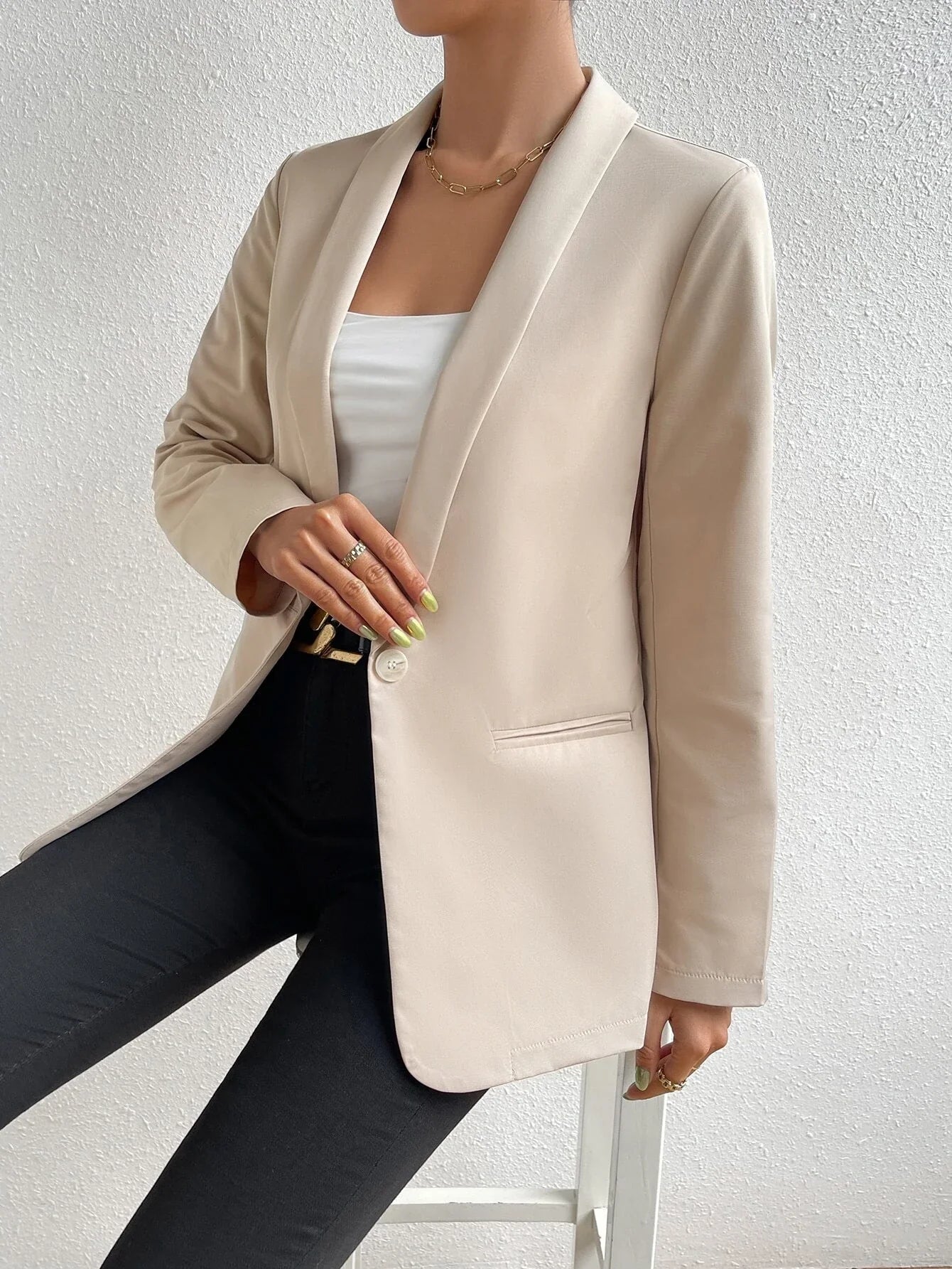 Buy Shein Unity Shawl Collar Single Button Blazer in Pakistan