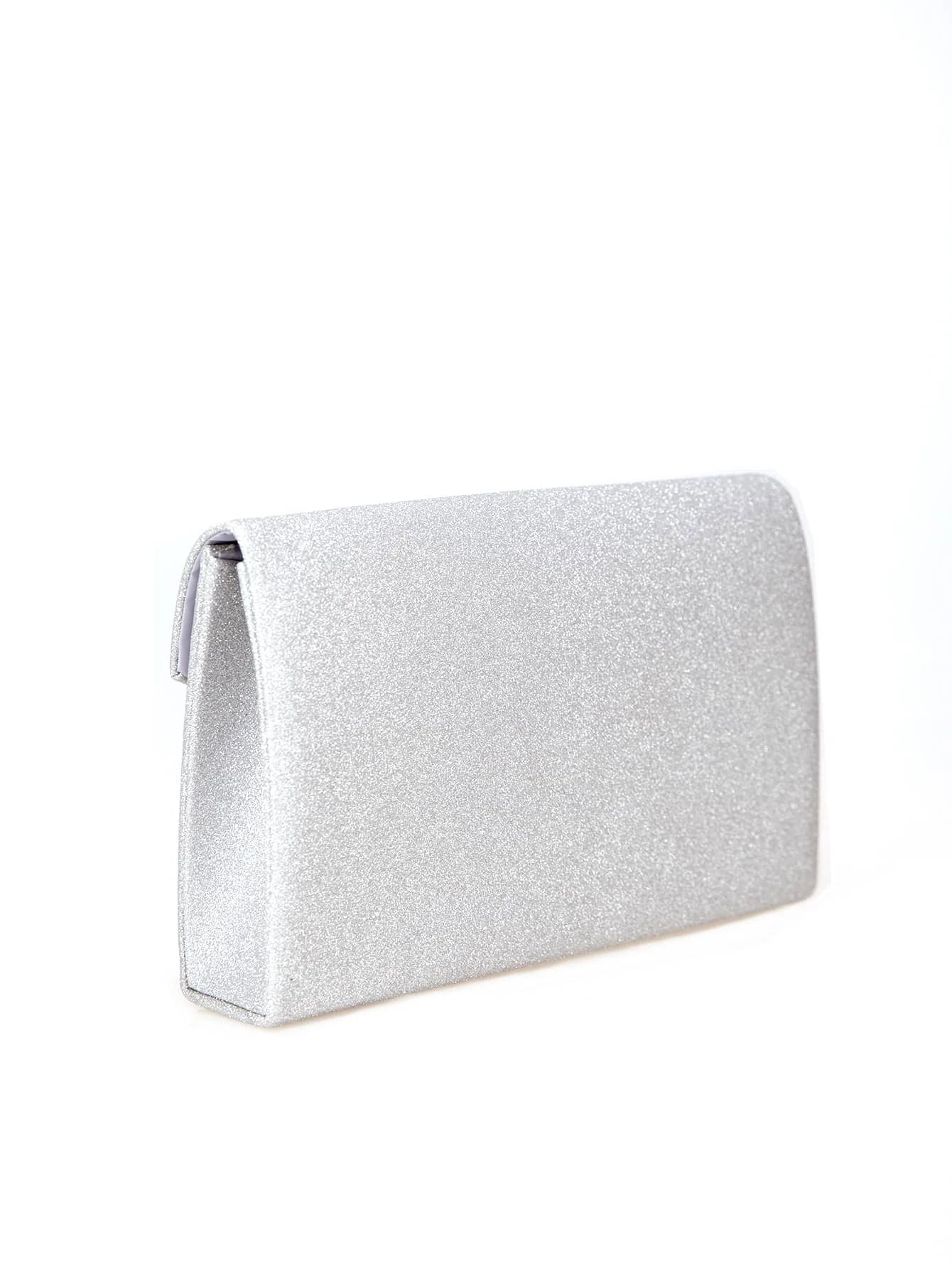 Buy Shein Glitter Metal Decor Flap Square Bag in Pakistan