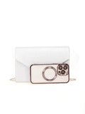 Buy Shein Glitter Metal Decor Flap Square Bag in Pakistan
