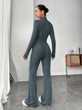 Buy Shein Ezwear Mock Neck Crop Tee & Flare Leg Pants in Pakistan