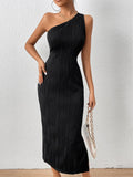 Buy Shein One Shoulder Cut Out Waist Bodycon Dress in Pakistan