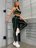 Buy Shein High Stretch Contrast Binding Sports Set in Pakistan