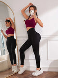 Buy Shein Crisscross Backless Crop Halter Neck Backless Sports Bra in Pakistan