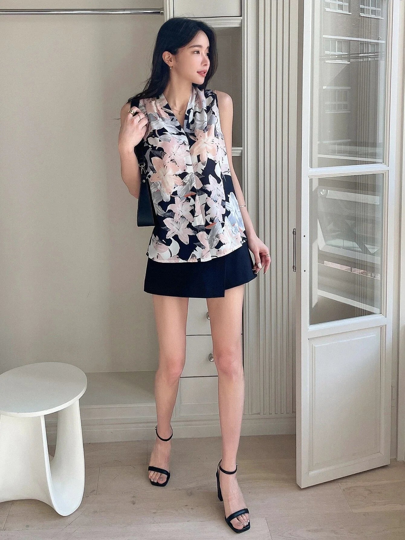 Buy Shein Dazy Floral Print Sleeveless Blouse in Pakistan