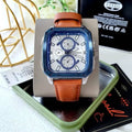 Buy Multifunction Brown Leather Strap Silver Dial Men's Watch in Pakistan