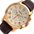 Buy Men's Chronograph Quartz Grant Brown Leather Strap White Dial 44Mm Watch in Pakistan