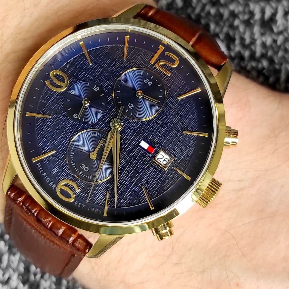 Buy Tommy Hilfiger Quartz Leather Strap Blue Dial 42mm Watch for Men - 1710359 in Pakistan