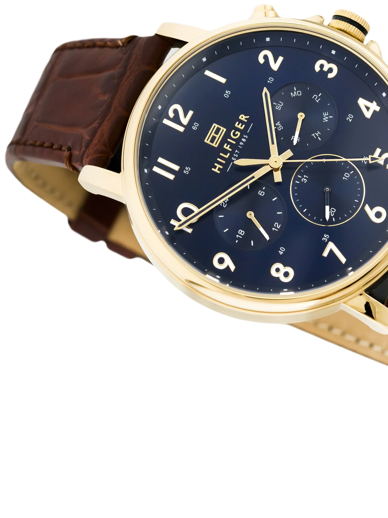 Buy Tommy Hilfiger Mens Quartz Blue Dial Leather Strap 46mm Watch - 1710380 in Pakistan