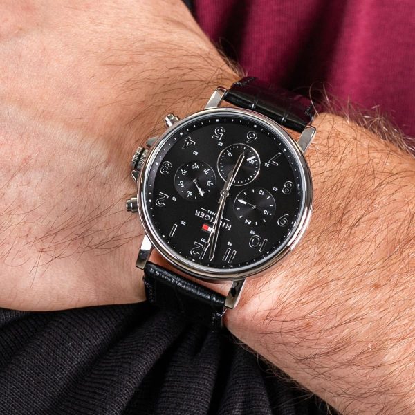 Buy Tommy Hilfiger Quartz Leather Strap Black Dial 46mm Watch for Men - 1710381 in Pakistan