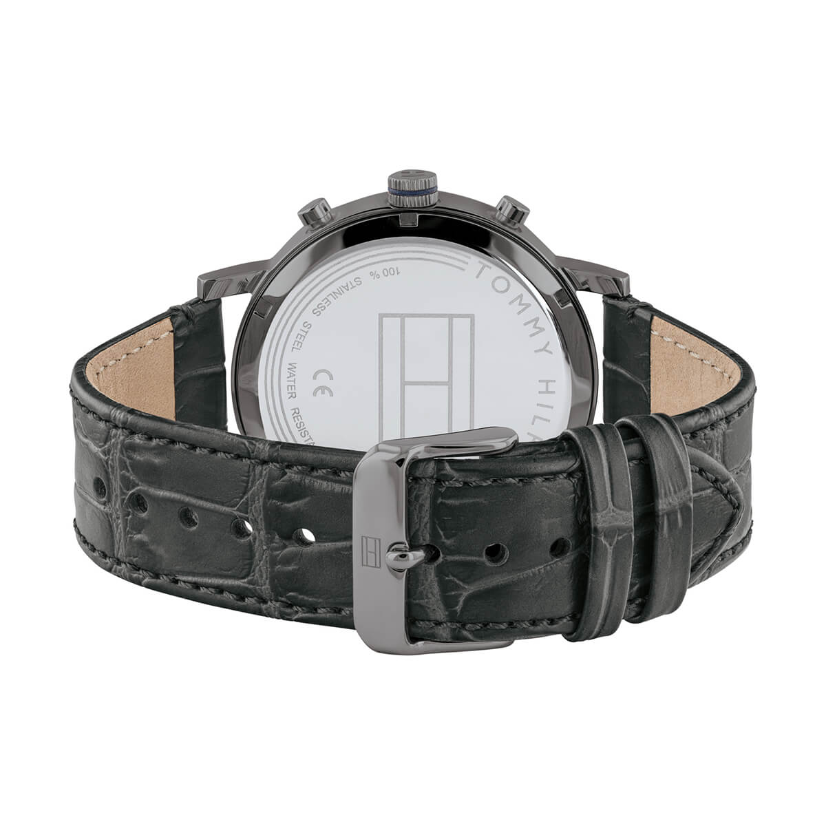 Buy Tommy Hilfiger Mens Quartz Leather Strap Black Dial 44mm Watch - 1710395 in Pakistan