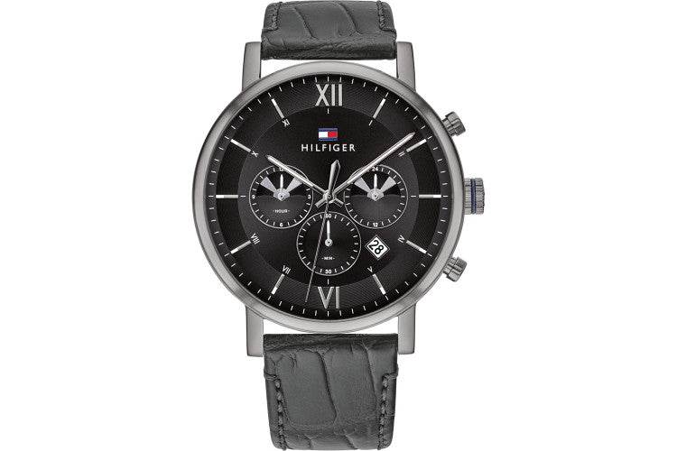 Buy Tommy Hilfiger Mens Quartz Leather Strap Black Dial 44mm Watch - 1710395 in Pakistan