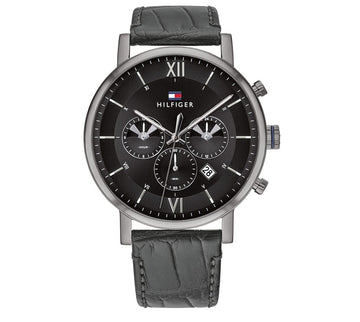 Buy Tommy Hilfiger Mens Quartz Leather Strap Black Dial 44mm Watch - 1710395 in Pakistan