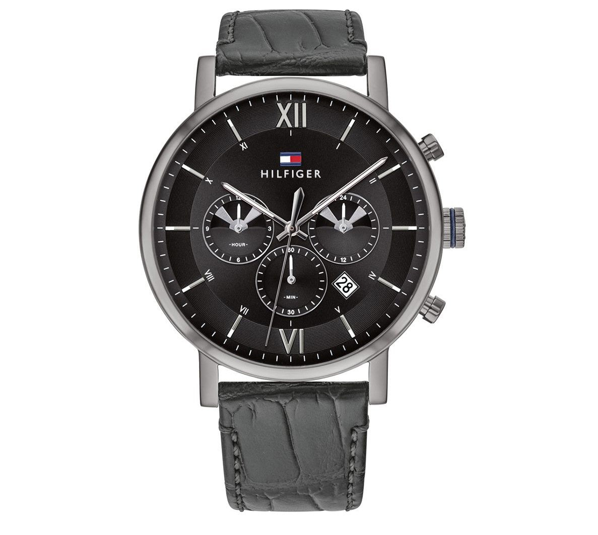 Buy Tommy Hilfiger Mens Quartz Leather Strap Black Dial 44mm Watch - 1710395 in Pakistan
