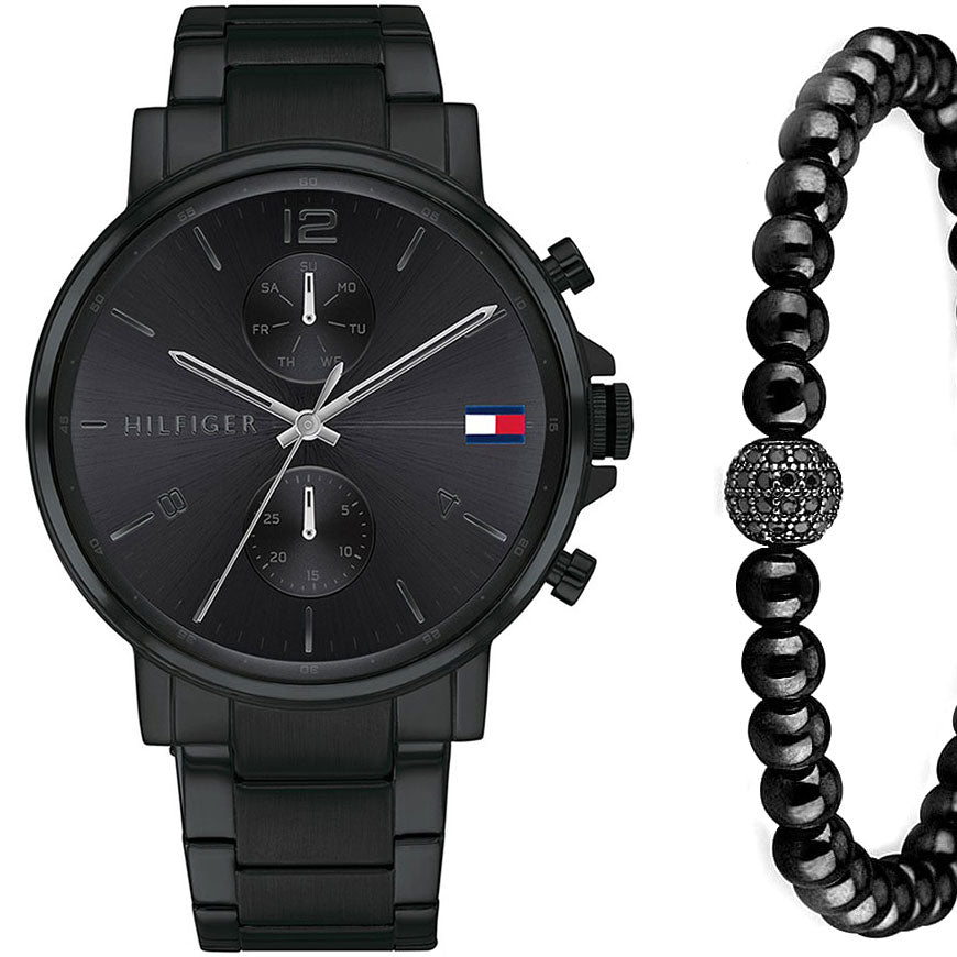 Buy Tommy Hilfiger Mens Quartz Stainless Steel Black Dial 44mm Watch - 1710414 in Pakistan