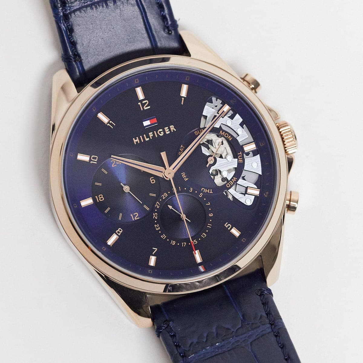 Buy Tommy Hilfiger Mens Quartz Leather Strap Blue Dial 44mm Watch - 1710451 in Pakistan