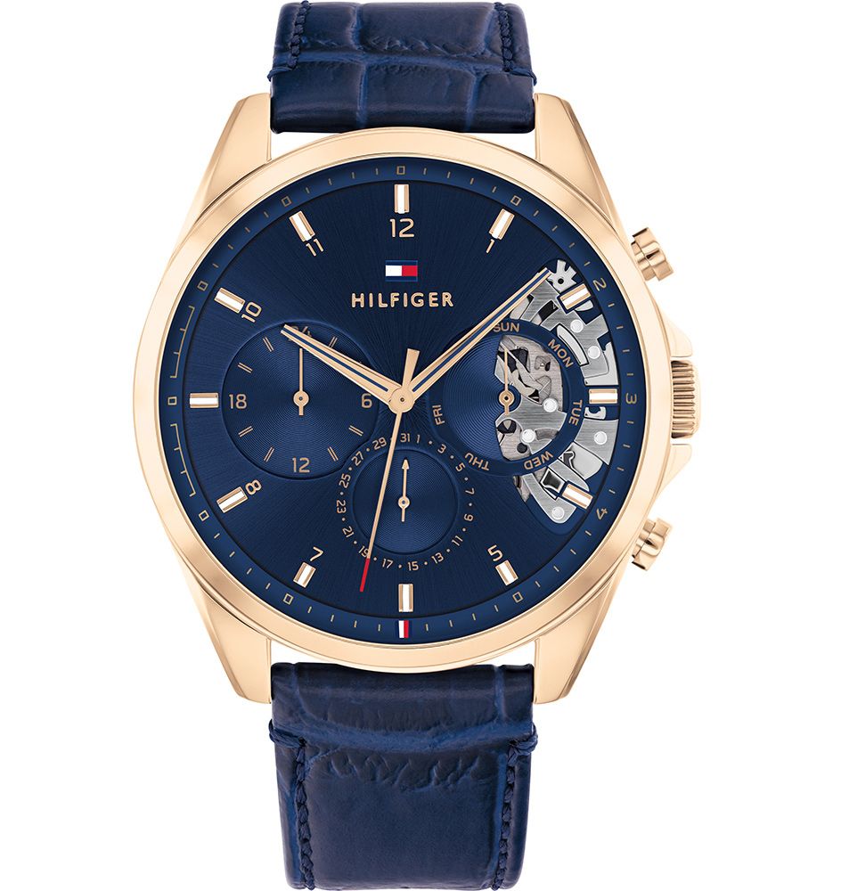 Buy Tommy Hilfiger Mens Quartz Leather Strap Blue Dial 44mm Watch - 1710451 in Pakistan