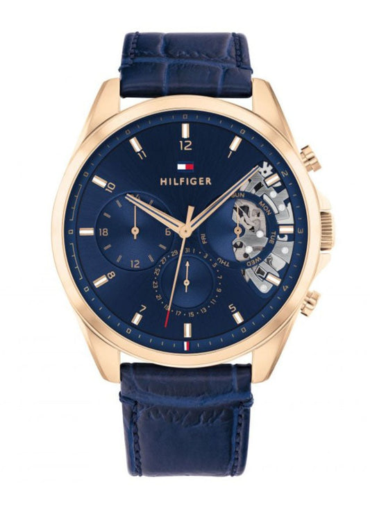 Buy Tommy Hilfiger Mens Quartz Leather Strap Blue Dial 44mm Watch - 1710451 in Pakistan