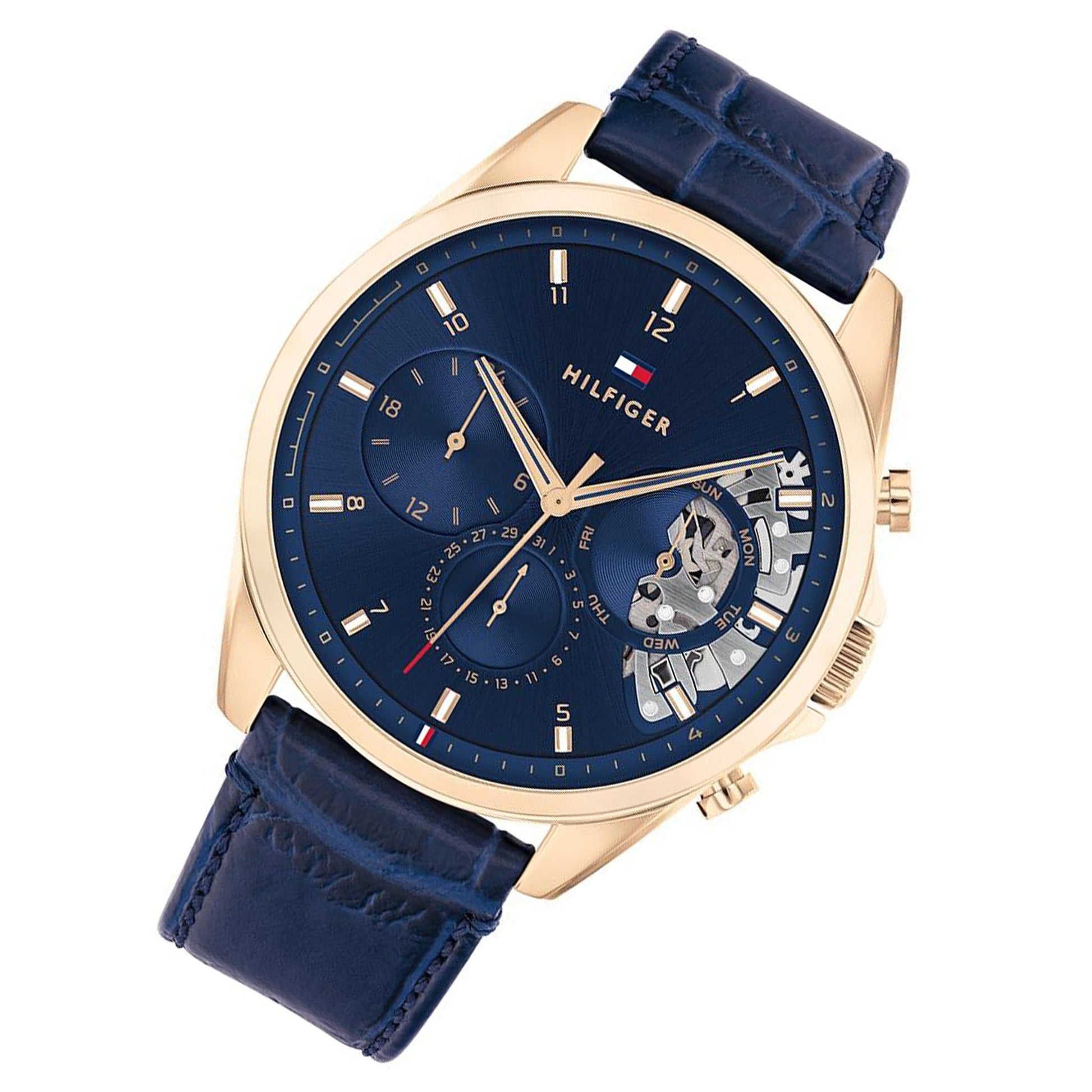 Buy Tommy Hilfiger Mens Quartz Leather Strap Blue Dial 44mm Watch - 1710451 in Pakistan