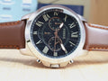 Buy Men's Quartz Chronograph Grant Black Dial Brown Leather Strap Watch in Pakistan
