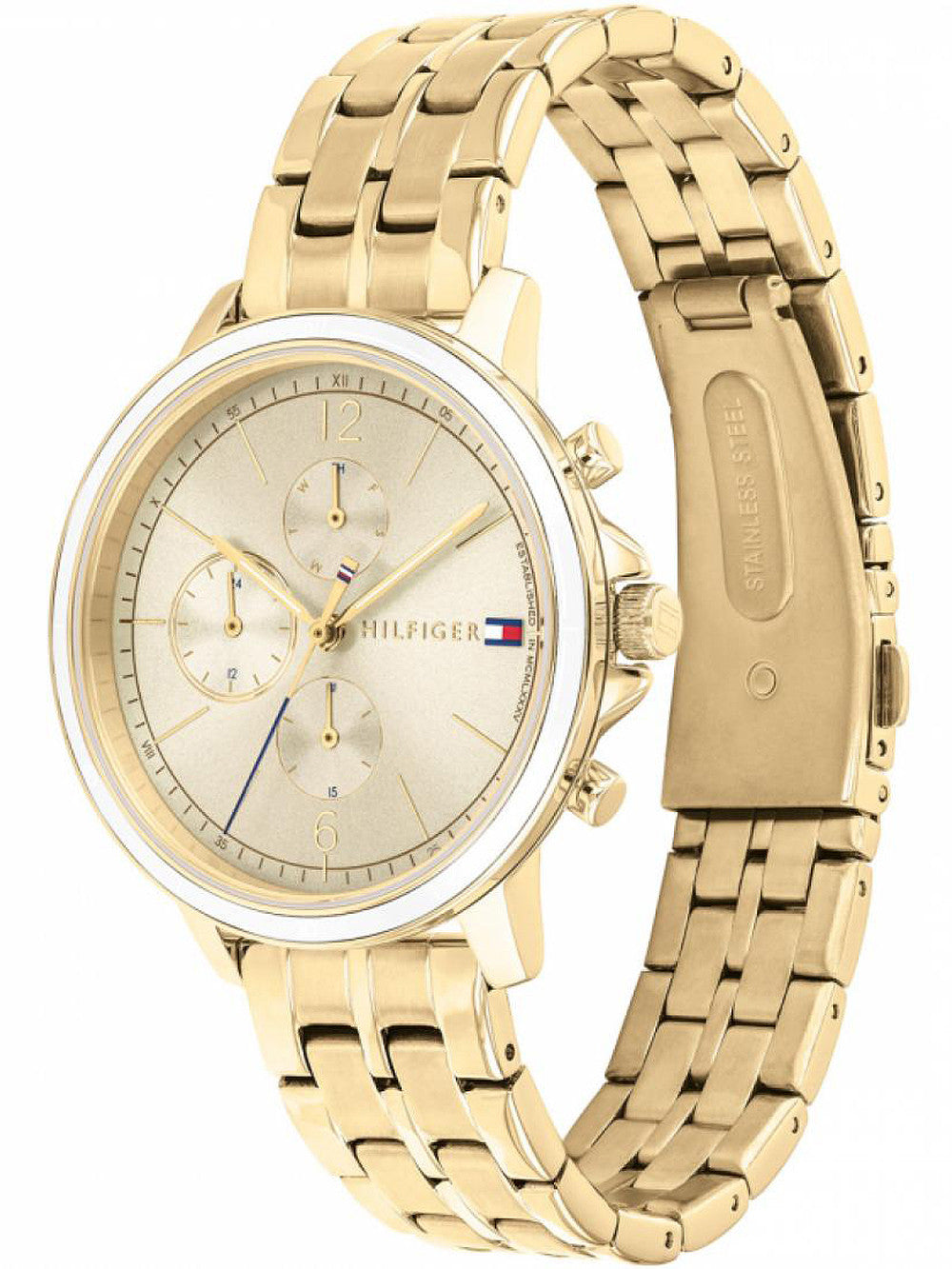 Buy Tommy Hilfiger Mens Quartz Gold Stainless Steel Gold Dial 44mm Watch - 1710415 in Pakistan