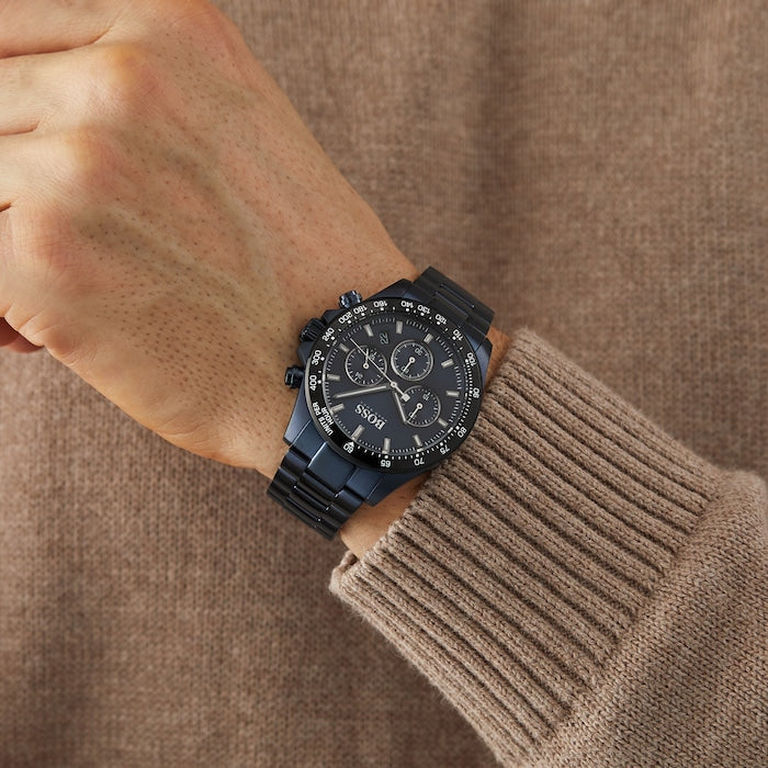 Buy Hugo Boss Chronograph Quartz Stainless Steel Black Watch for Men - 1513180 in Pakistan