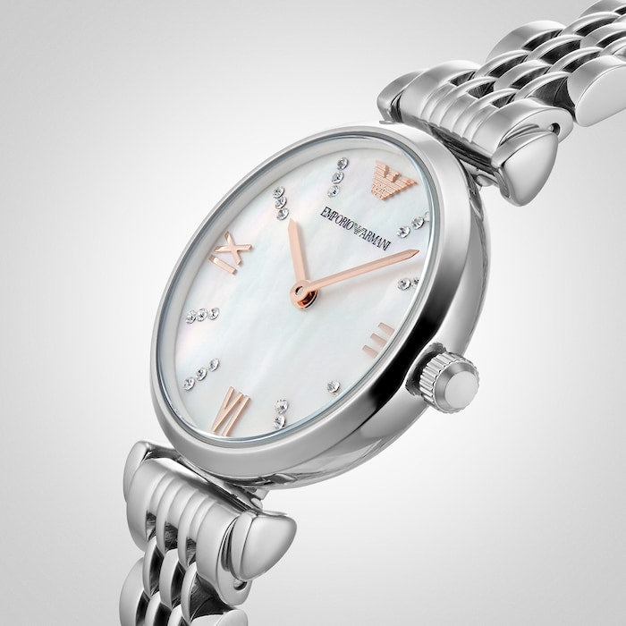 Buy Emporio Armani Women’s Quartz Stainless Steel Mother of Pearl Dial 28mm Watch - AR11094 in Pakistan