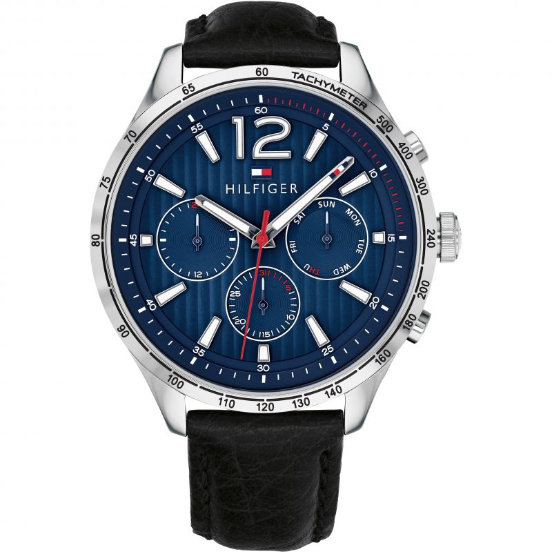 Buy Tommy Hilfiger Mens Quartz Leather Strap Blue Dial 44mm Watch - 1791468 in Pakistan