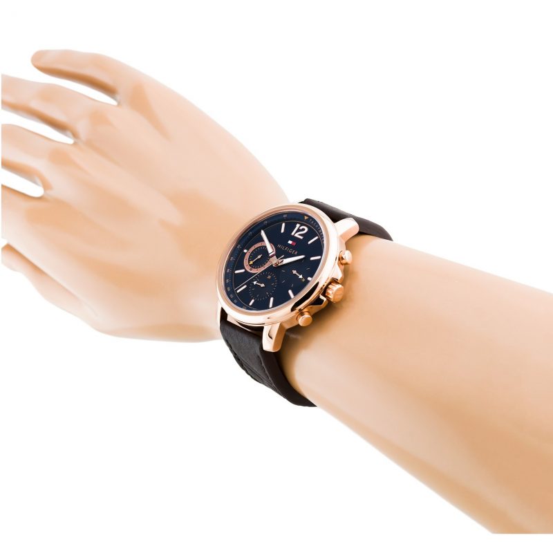Buy Tommy Hilfiger Quartz Brown Leather Strap Blue Dial 46mm Watch for Men - 1791532 in Pakistan