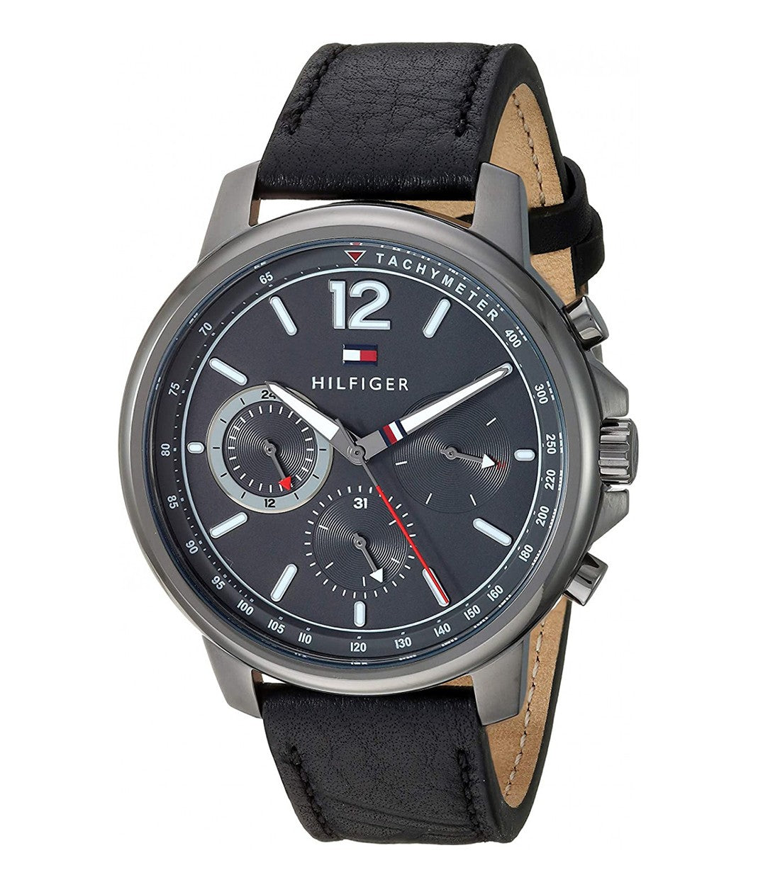 Buy Tommy Hilfiger Quartz Black Leather Strap Grey Dial 46mm Watch for Men - 1791533 in Pakistan