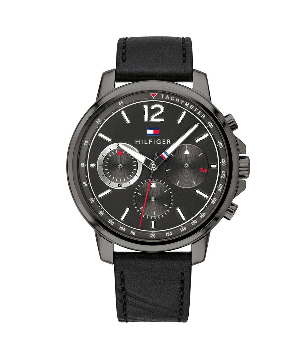 Buy Tommy Hilfiger Quartz Black Leather Strap Grey Dial 46mm Watch for Men - 1791533 in Pakistan