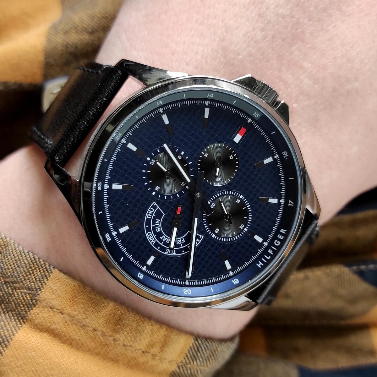 Buy Tommy Hilfiger Quartz Leather Strap Blue Dial 44mm Watch for Men - 1791616 in Pakistan