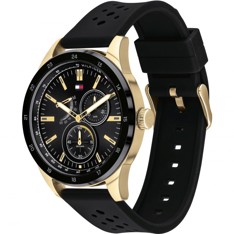 Buy Tommy Hilfiger Quartz Black Silicone Strap Black Dial 44mm Watch for Men - 1791636 in Pakistan