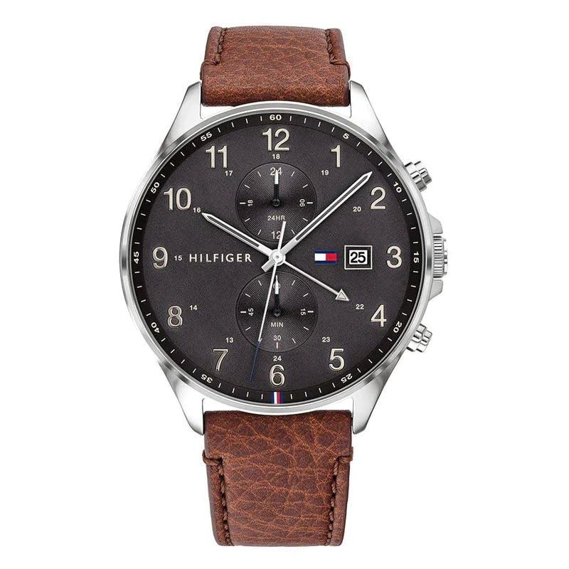 Buy Tommy Hilfiger Mens Quartz Leather Strap Grey Dial 44mm Watch - 1791710 in Pakistan