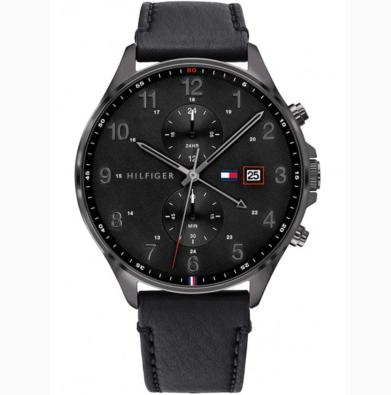 Buy Tommy Hilfiger Mens Quartz Leather Strap Black Dial 44mm Watch - 1791711 in Pakistan
