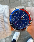 Buy Tommy Hilfiger Mens Quartz Stainless Steel Blue Dial 46mm Watch - 1791718 in Pakistan