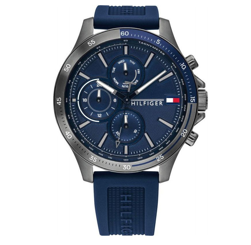 Buy Tommy Hilfiger Mens Quartz Silicone Strap Blue Dial 46mm Watch - 1791721 in Pakistan
