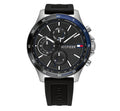 Buy Tommy Hilfiger Mens Quartz Silicone Strap Black Dial 46mm Watch - 1791724 in Pakistan